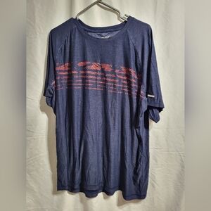 Old Navy Dark Blue Men's Tee with Red Pattern, Size XXL